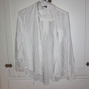 White velvet heart dress shirt